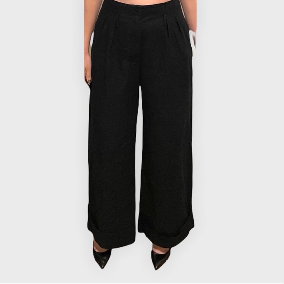 Stella McCartney Black Wide-Leg Trousers Sz 25